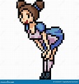 Vector pixel art maid girl stock vector. Illustration of skirt - 163626437