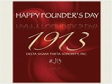 the happy founder's day poster for delta, sigma and sorority inc