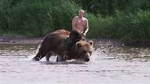 Vladimir Putin Riding A Bear Real