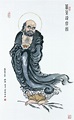 菩提達摩 Bodhidharma crossing the Yangzi on a reed - Chinese painting ...