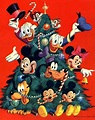 Walt Disney Christmas greetings Christmas tree with all the characters ...
