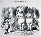Alice withTweedledum and Tweedledee. Ilustration by by John Tenniel ...
