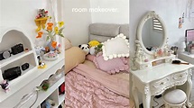 ROOM MAKEOVER with me decor haul, coquette vanity, room tour - YouTube