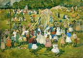 May Day, Central Park - Maurice Prendergast - WikiArt.org ...