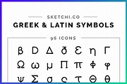 Greek & Latin Symbols Solid Icons | Pre-Designed Illustrator Graphics ...