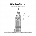 Ilustración del esquema del monumento mundialmente famoso de la torre ...