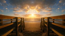 Free Images : sunset, waters, dawn, bridge, pier, reflection, beach ...