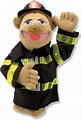 Melissa & Doug Firefighter Puppet with Detachable Wooden Rod (Puppets ...