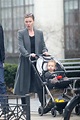 julia stiles takes her son for a stroll with a friend in brooklyn, new ...