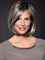 Older Women Wigs, Straight Grey 10" Grey Synthetic 100% Hand-tied Chin ...