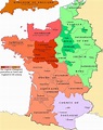 Map of lands held by the English monarchy in Medieval France, under the ...