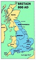 Britain around 800 AD, half a century before Alfred the Great | Map of ...
