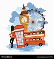 Landscape london cartoon Royalty Free Vector Image