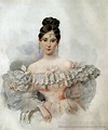 Natalia Nikolaevna Pushkina-Lanskaya (nee Goncharova) (1812-1863), wife ...