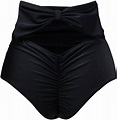 ZOHAMUNG Women's High Waisted Bikini Bottoms Brazilian Cheeky, Black ...