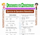Ejercicios de Operadores Matemáticos para Segundo de Secundaria