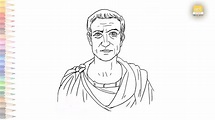 Roman Emperor Julius Caesar drawing video | How to draw Julius Caesar ...