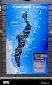 Un mapa grande en la pared de la Isla Fraser, Queensland, Australia la ...