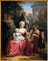 A painting of Louis XVI and Marie Antoinette in the Gardens of ...