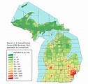 Map of Michigan (Population Density) : Worldofmaps.net - online Maps ...