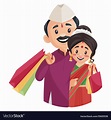 Indian marathi man cartoon Royalty Free Vector Image