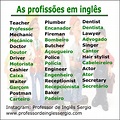 As profissões em inglês | Profissoes em ingles, Vocabulário em inglês ...