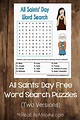 All Saints' Day Word Search for Kids {Free Printable}