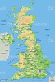 High Detailed Physical Map Of The United Kingdom Stock Illustration ...