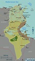 Landkarte Tunesien (Übersichtskarte/Regionen) : Weltkarte.com - Karten ...