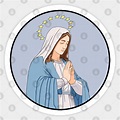 Virgin Mary Pray Circle - Virgin Mary - Sticker | TeePublic