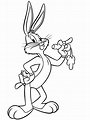 Dibujos de Bugs Bunny para Colorear, pintar e Imprimir | Bunny coloring ...