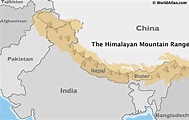 Imagen: en este mapa podemos observar la extensión del Himalaya a lo ...
