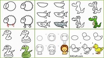 Easy to Draw Animals with Step by Step Tutorials - Kids Art & Craft