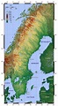 Large detailed topographical map of Sweden. Sweden – large detailed ...