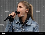 Hannah Reid from London Grammar performs on the main stage at TRNSMT ...