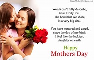 34 Happy Mothers Day Quotes From Daughter | Thank You Wishes