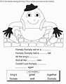 Humpty Dumpty Activity Worksheets in 2023 | Nursery rhymes, Rhyming ...