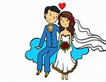 Dibujo de Recién casados en una nube pintado por Soledade en Dibujos ...
