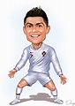 Cristiano Ronaldo Cartoon - White Uniform
