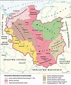 Borders of Poland established by Testament of Bolesław III Wrymouth ...