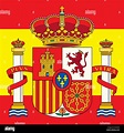 Spanien Wappen und Flagge, offiziellen Symbole der Nation Stock ...