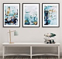 large art print posters set of three framed prints by abstract house ...