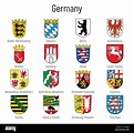 Wappen der Bundesländer, Alle deutschen Regionen Emblem Sammlung Stock ...