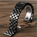 Steel watch band 20/22MM Stainless Steel Band Strap Silver/Black ...