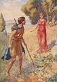 Lycius Meets Lamia, from Lamia by John Keats stock image | Look and Learn