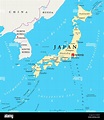 Japón mapa político con capital de Tokio, las fronteras nacionales y ...