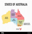 Mapa de Australia, nuevo mapa político detallado, estados individuales ...