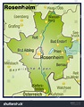 Map of Rosenheim as an overview map in green - Royalty Free Stock Photo ...