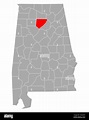 Map of Cullman in Alabama Stock Photo - Alamy