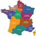 Kaart Met Provincies Frankrijk - kaart